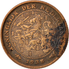 Coin, Netherlands, Wilhelmina I, 1/2 Cent, 1938, AU(50-53), Bronze, KM:138