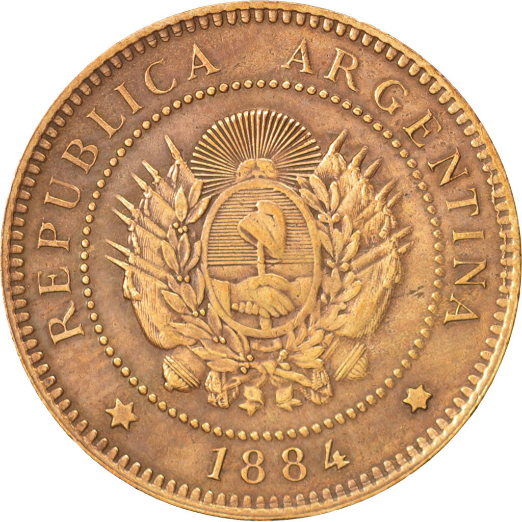 Argentina, Centavo, 1884, AU(50-53), Bronze, KM:32