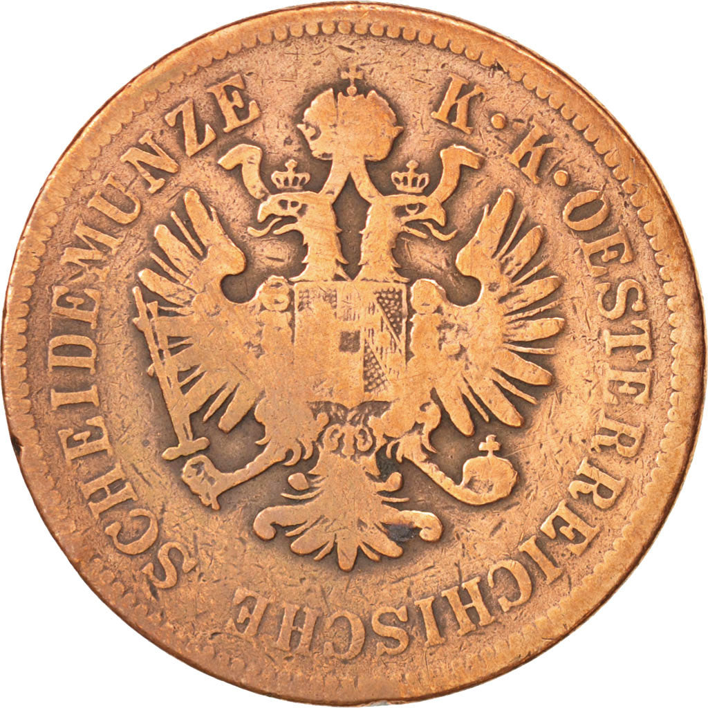 Coin, Austria, Franz Joseph I, 4 Kreuzer, 1864, VF(30-35), Copper, KM:2194