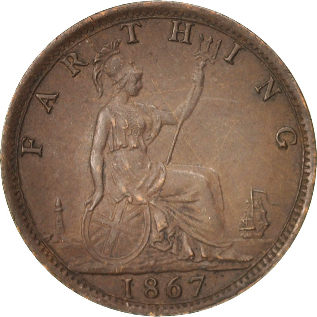 Munten, Groot Bretagne, Victoria, Farthing, 1867, ZF+, Bronze, KM:747.2