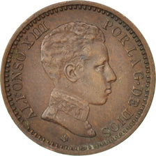 Spain, Alfonso XIII, 2 Centimos, 1904, Madrid, AU(50-53), Copper, KM:722