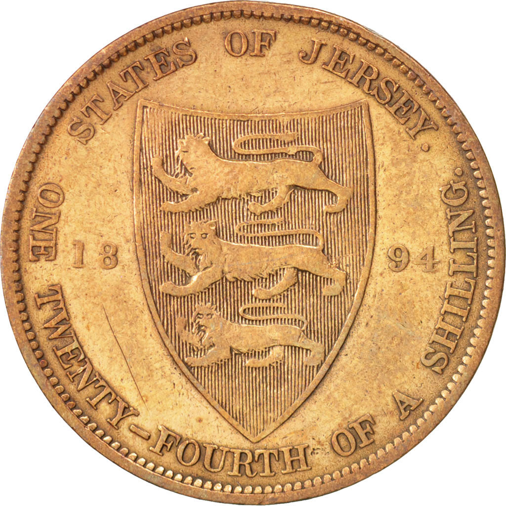 Monnaie, Jersey, Victoria, 1/24 Shilling, 1894, TB+, Bronze, KM:7