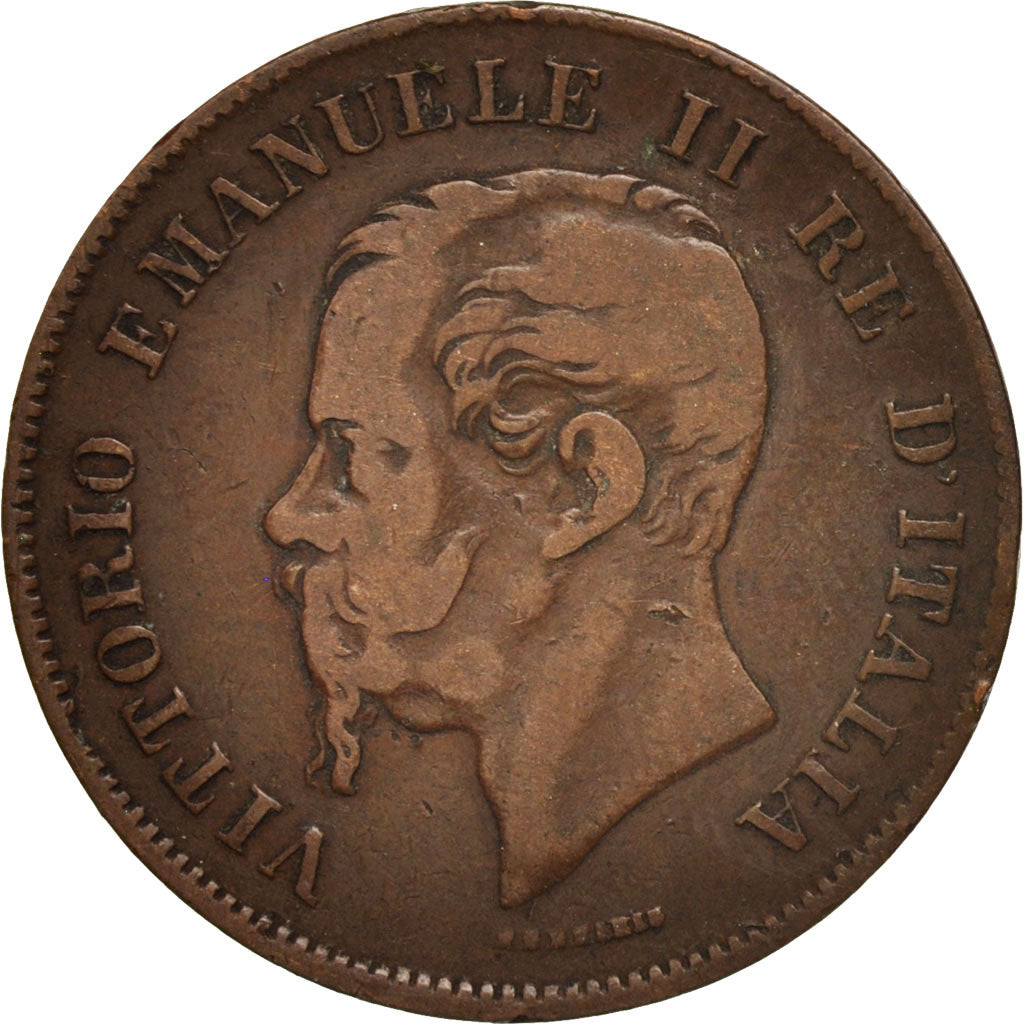Coin, Italy, Vittorio Emanuele II, 5 Centesimi, 1867, Naples, EF(40-45), Copper
