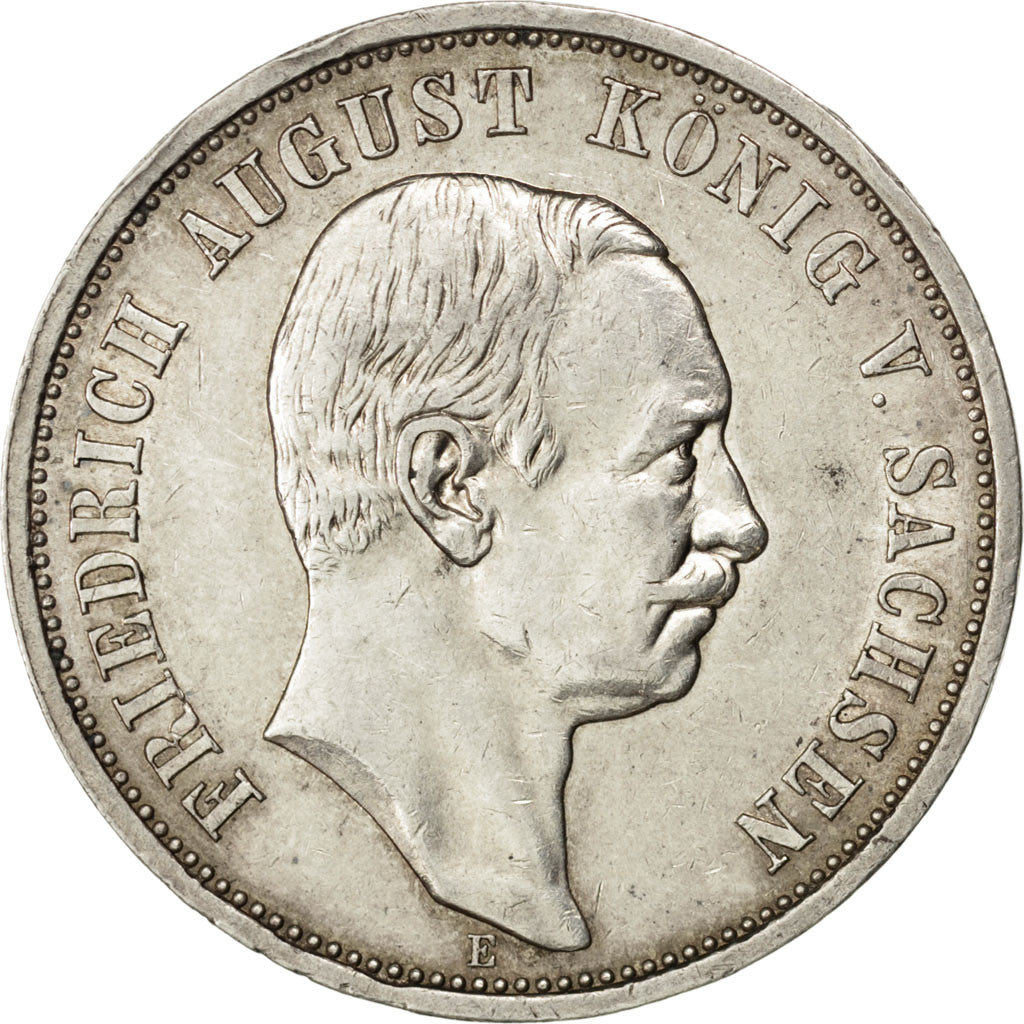 GERMAN STATES, 3 Mark, 1910, Muldenhutten, KM #1267, AU(55-58), Silver, 33,...