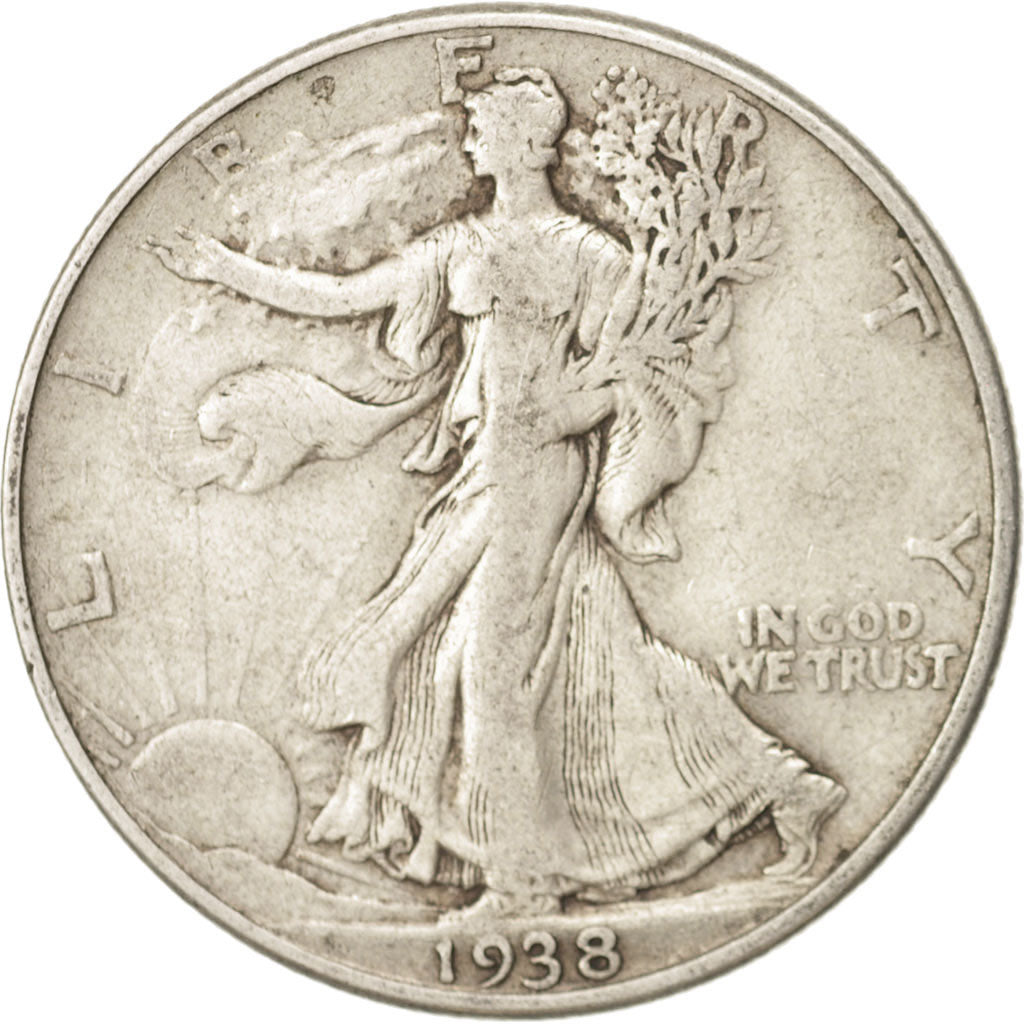 Moneda, Estados Unidos, Walking Liberty Half Dollar, Half Dollar, 1938, U.S.