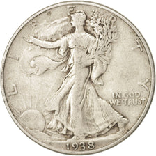 Moneda, Estados Unidos, Walking Liberty Half Dollar, Half Dollar, 1938, U.S.