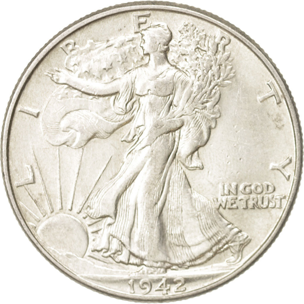 États-Unis, Walking Liberty Half Dollar, 1942, Philadelphie, TTB+, KM:142