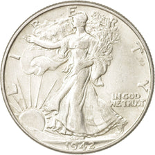 États-Unis, Walking Liberty Half Dollar, 1942, Philadelphie, TTB+, KM:142