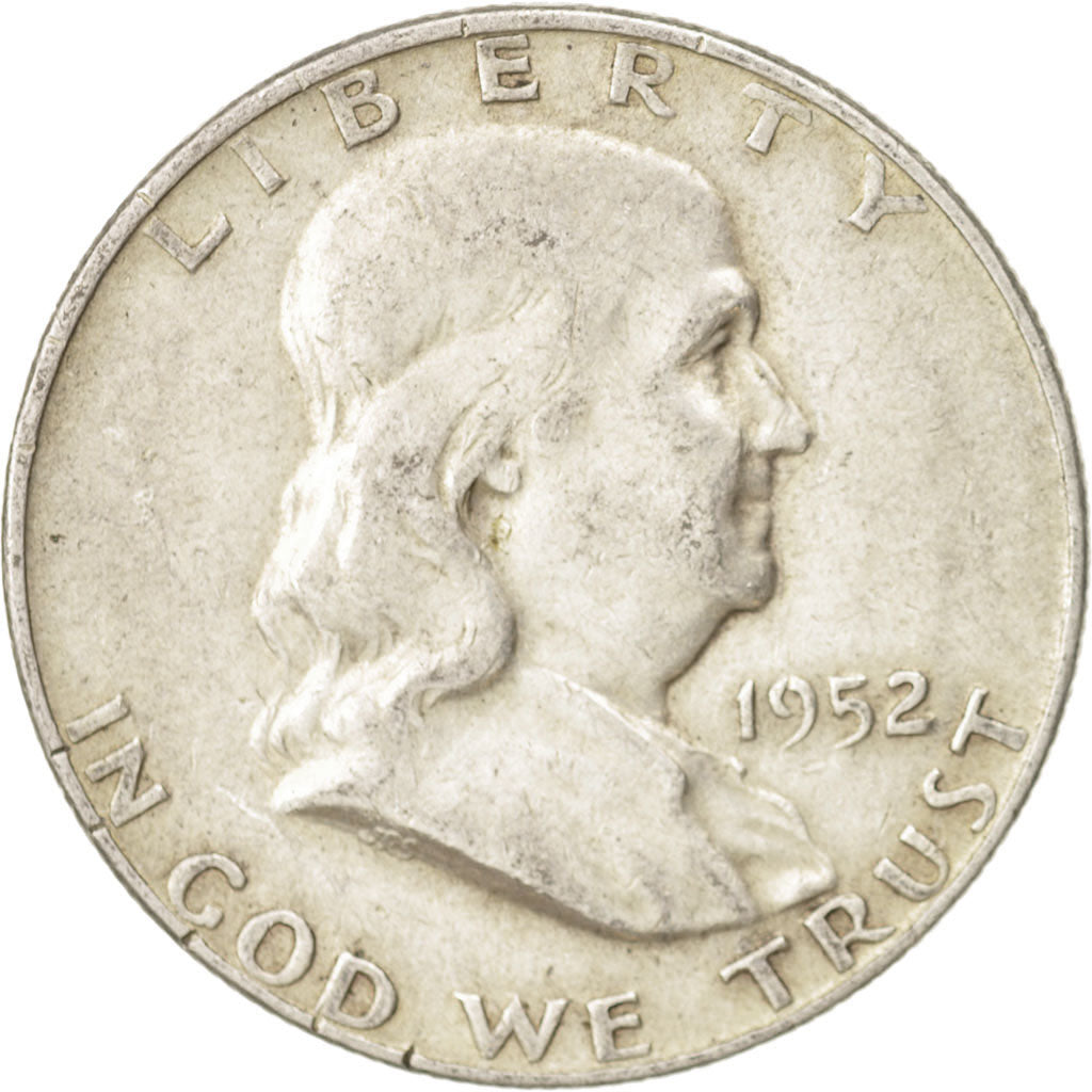 Coin, United States, Franklin Half Dollar, Half Dollar, 1952, U.S. Mint, Denver