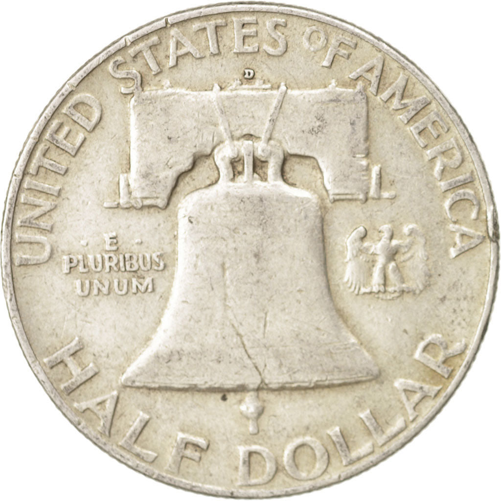 Coin, United States, Franklin Half Dollar, Half Dollar, 1952, U.S. Mint, Denver