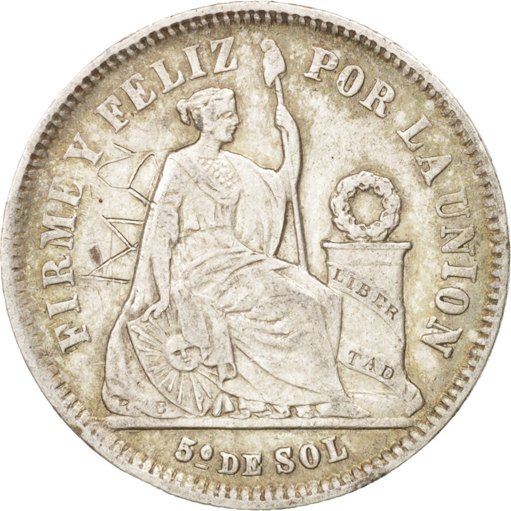 Peru, SOUTH PERU, 1/5 Sol, 1967, Lima, SS, Silber, KM:191