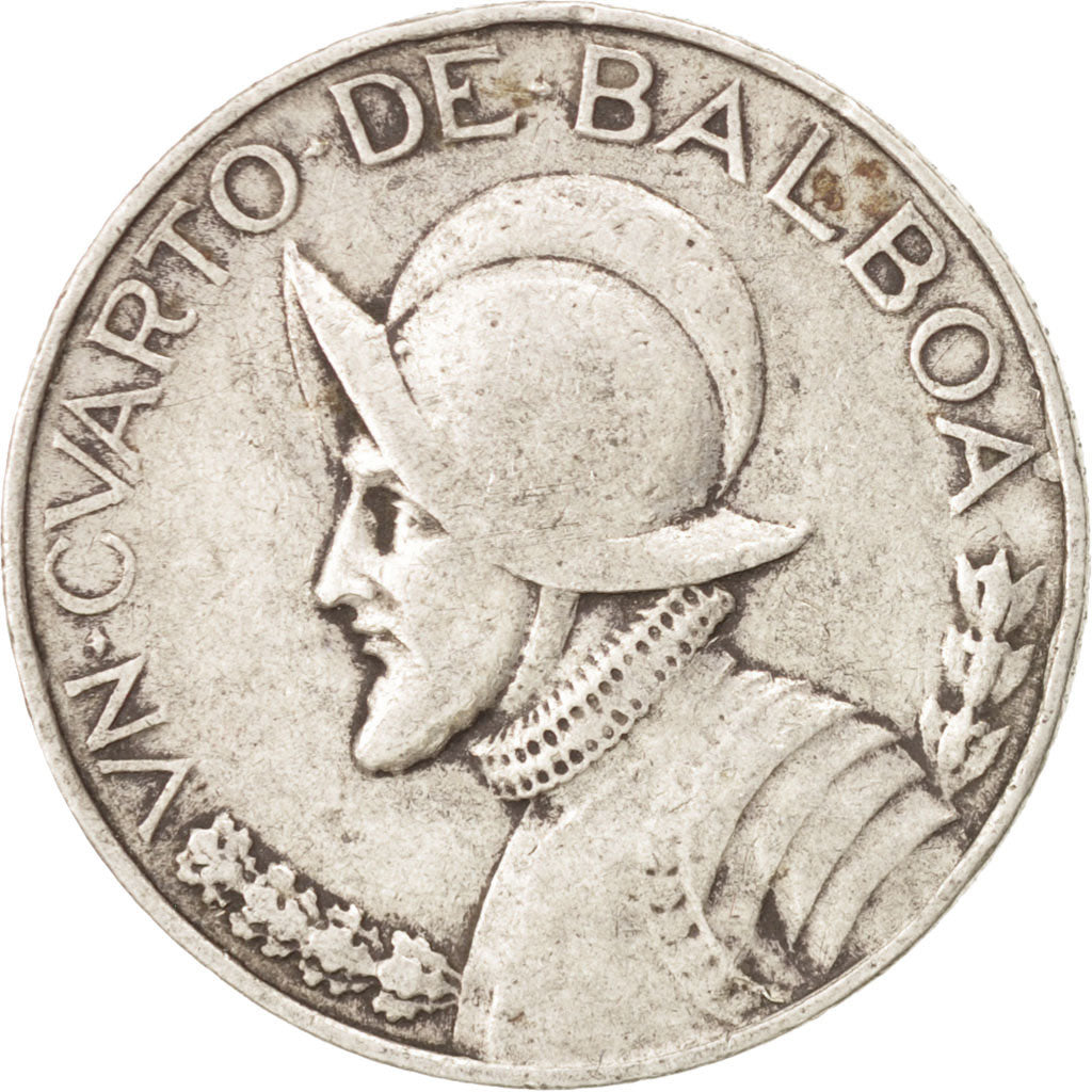 Coin, Panama, 1/4 Balboa, 1947, EF(40-45), Silver, KM:11.1