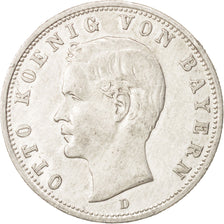 Münze, Deutsch Staaten, BAVARIA, Otto, 2 Mark, 1908, Munich, SS+, Silber