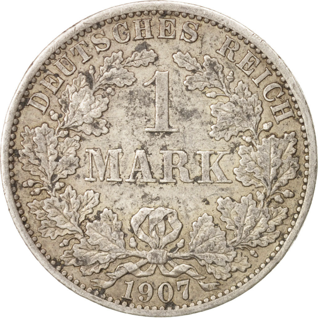 Coin, GERMANY - EMPIRE, Wilhelm II, Mark, 1907, Berlin, EF(40-45), Silver, KM:14