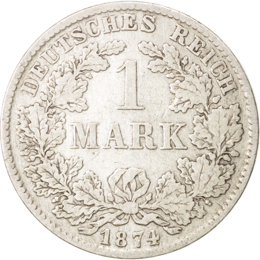 GERMANY - EMPIRE, Wilhelm I, Mark, 1874, Munich, VF(30-35), Silver, KM:7