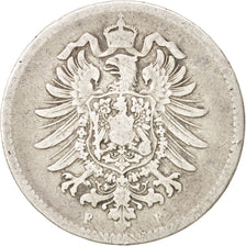 GERMANIA - IMPERO, Wilhelm I, Mark, 1875, MB+, Argento, KM:7