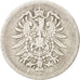 GERMANY - EMPIRE, Wilhelm I, Mark, 1875, VF(30-35), Silver, KM:7