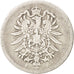 ALEMANIA - IMPERIO, Wilhelm I, Mark, 1875, BC+, Plata, KM:7