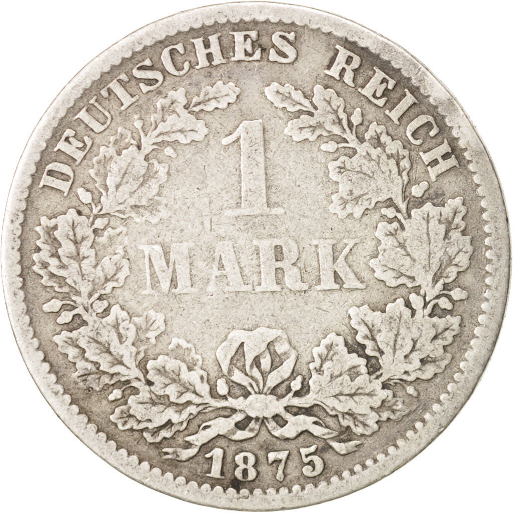 GERMANY - EMPIRE, Wilhelm I, Mark, 1875, VF(30-35), Silver, KM:7