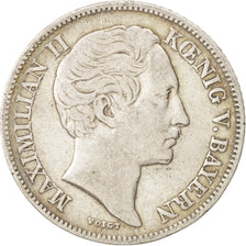 German States, BAVARIA, Maximilian II, 1/2 Gulden, 1857, Munich, EF(40-45)