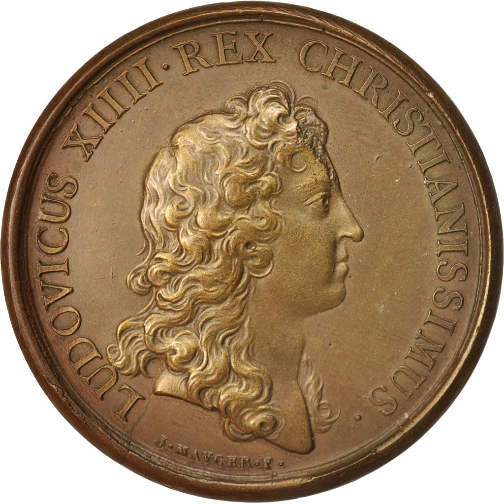 France, Medal, Prise de Mortare, Louis XIV, History, 1958, Mauger, AU(55-58)