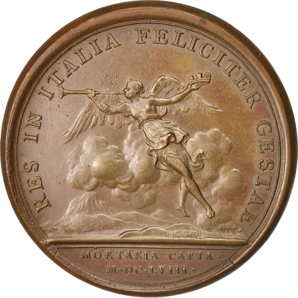 France, Medal, Prise de Mortare, Louis XIV, History, 1958, Mauger, AU(55-58)