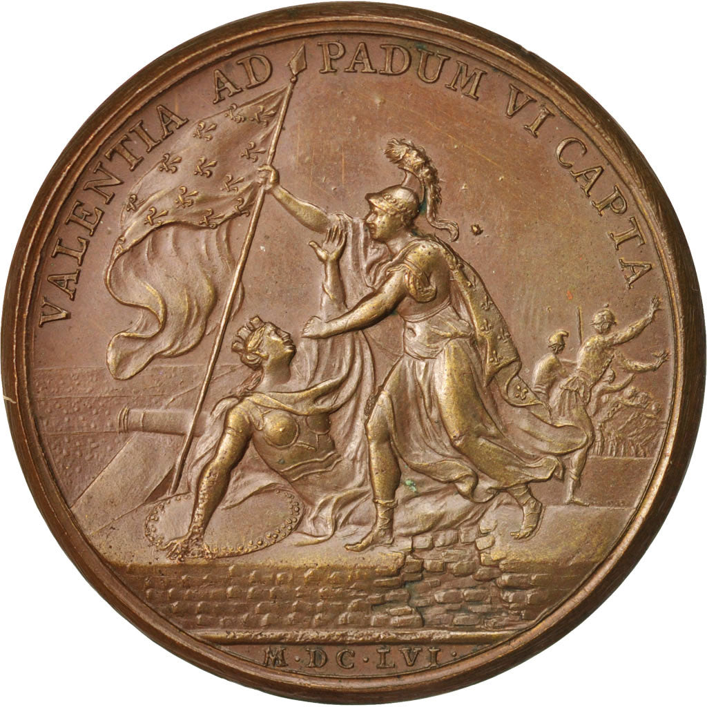 Frankrijk, Medal, Prise de Valence en Italie, Louis XIV, History, 1656, Mauger