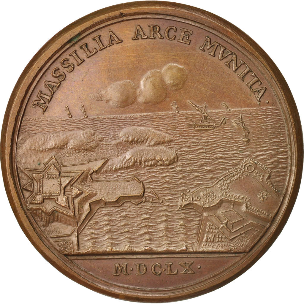 Francia, Medal, La citadelle de Marseille, Louis XIV, History, 1660, Mauger