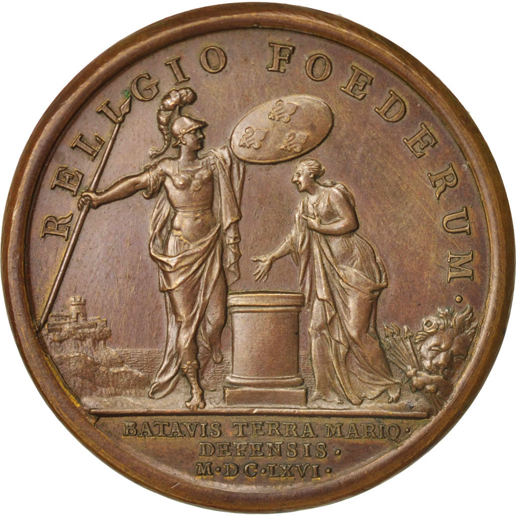 France, Medal, Secours donné aux Hollandais, Louis XIV, History, 1666, Mauger