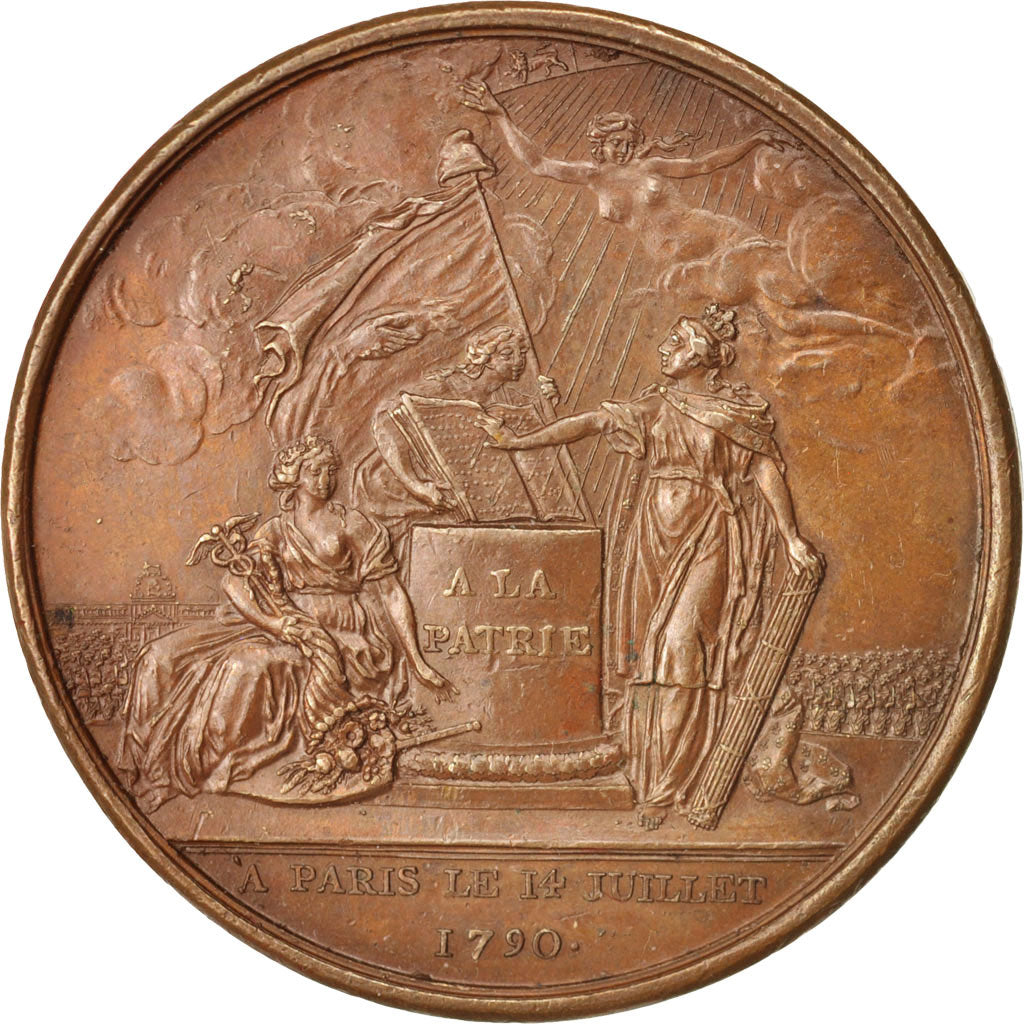Francia, Medal, Confédération des Français, History, 1790, EBC, Bronce