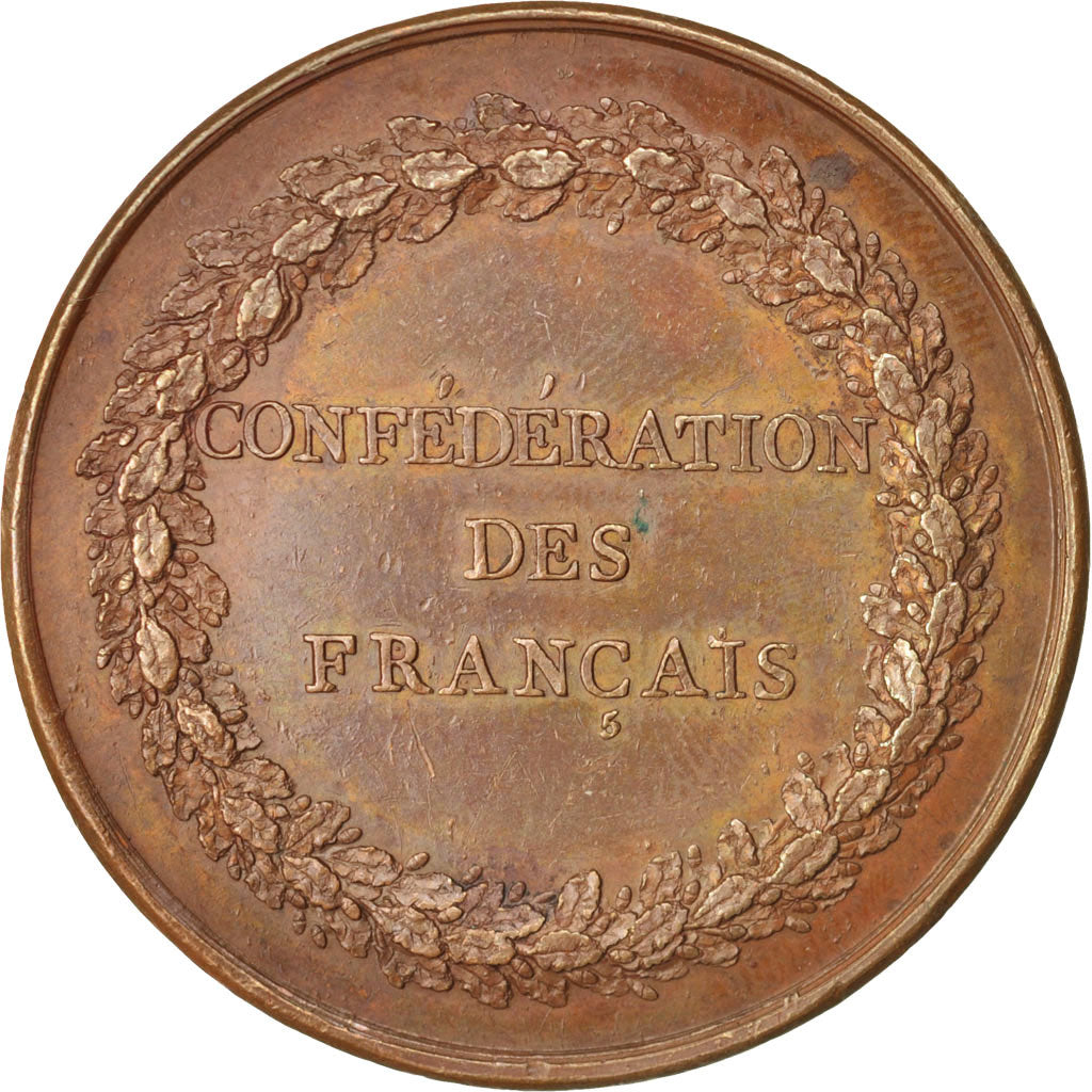 Francia, Medal, Confédération des Français, History, 1790, EBC, Bronce
