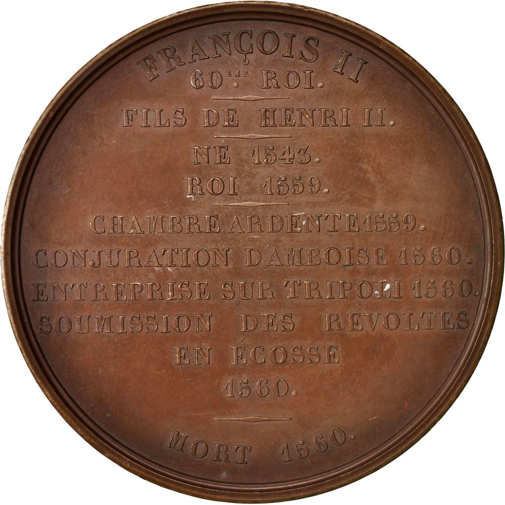 Francia, Medal, François II, Roi de France, History, XIXth Century, Caqué