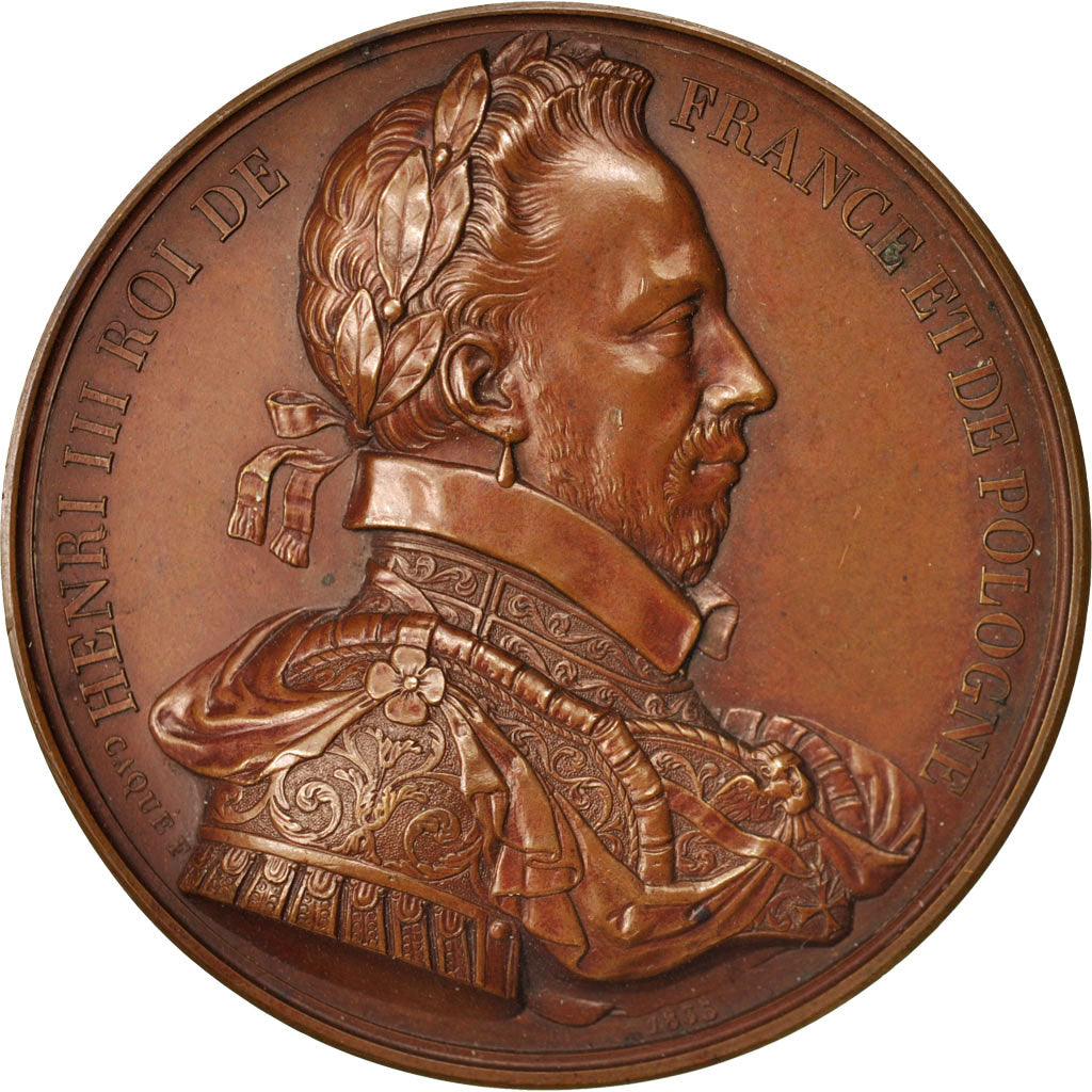 France, Medal, Henri III, History, XIXth Century, Caqué, SPL, Cuivre, 51