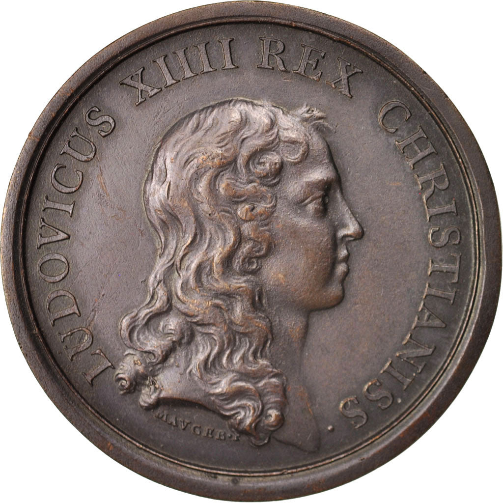 France, Medal, Prise de Capelle, Louis XIV, History, 1656, Mauger, TTB+, Bronze