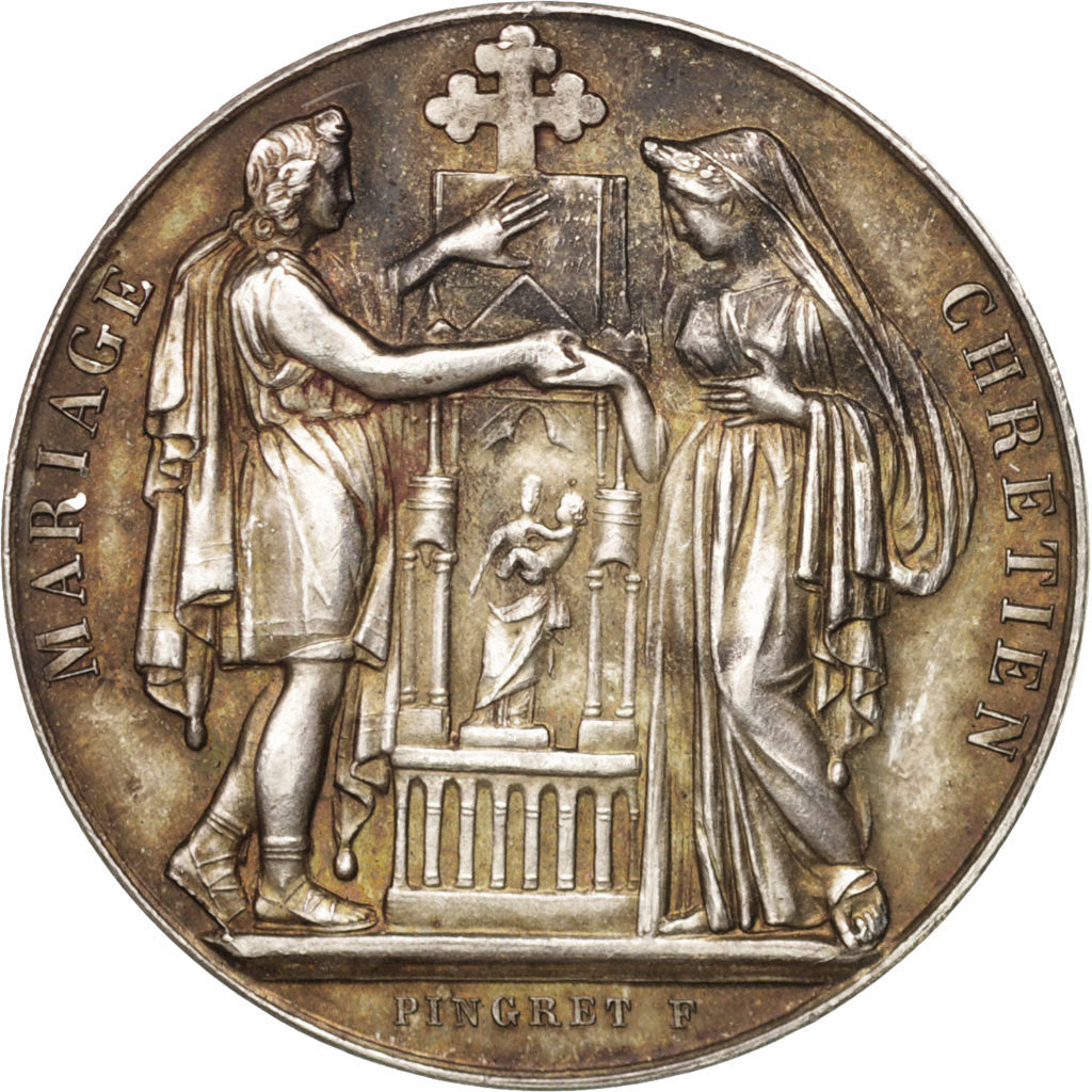 Francja, Medal, Médaille de mariage, Religie i wierzenia, 1902, AU(50-53)