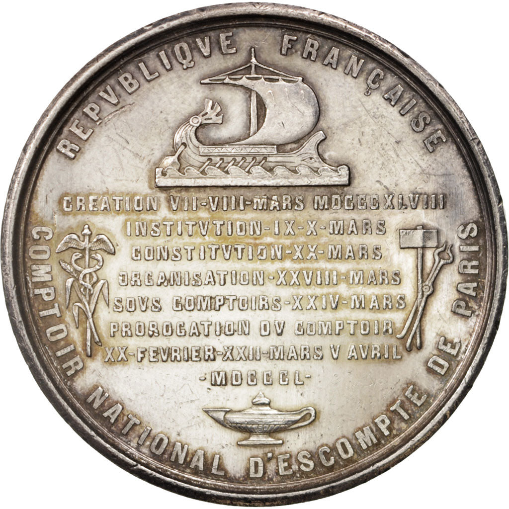 France, Medal, Comptoir National d'Escompte de Paris, Business & industry, 1850