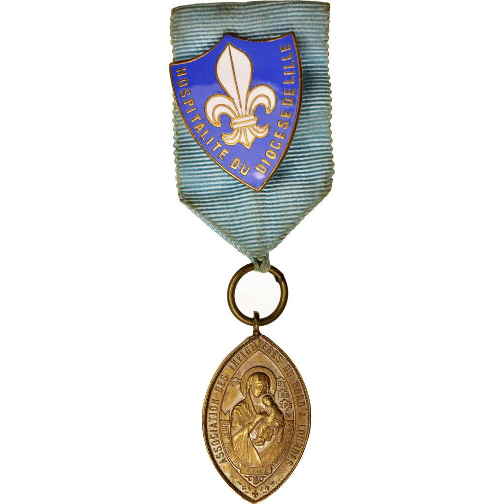Frankreich, Hospitalit du Diocèse de Lille, Infirmières à Lourdes, Medal