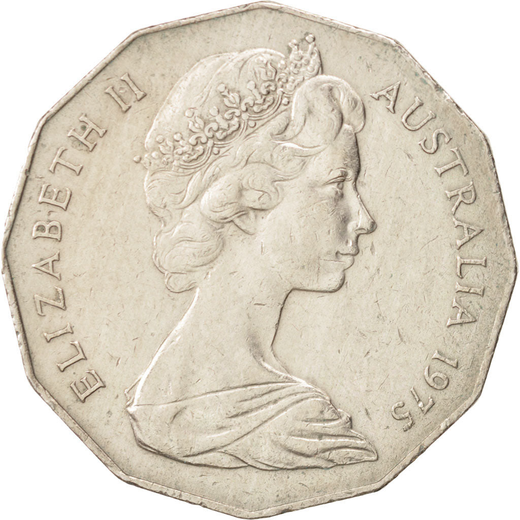 Australia, Elizabeth II, 50 Cents, 1975, EF(40-45), Copper-nickel, KM:68