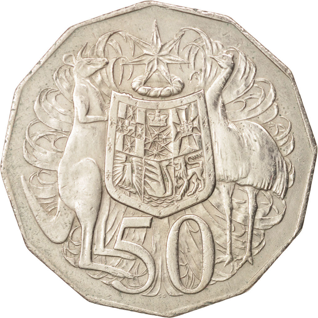 Australia, Elizabeth II, 50 Cents, 1975, EF(40-45), Copper-nickel, KM:68
