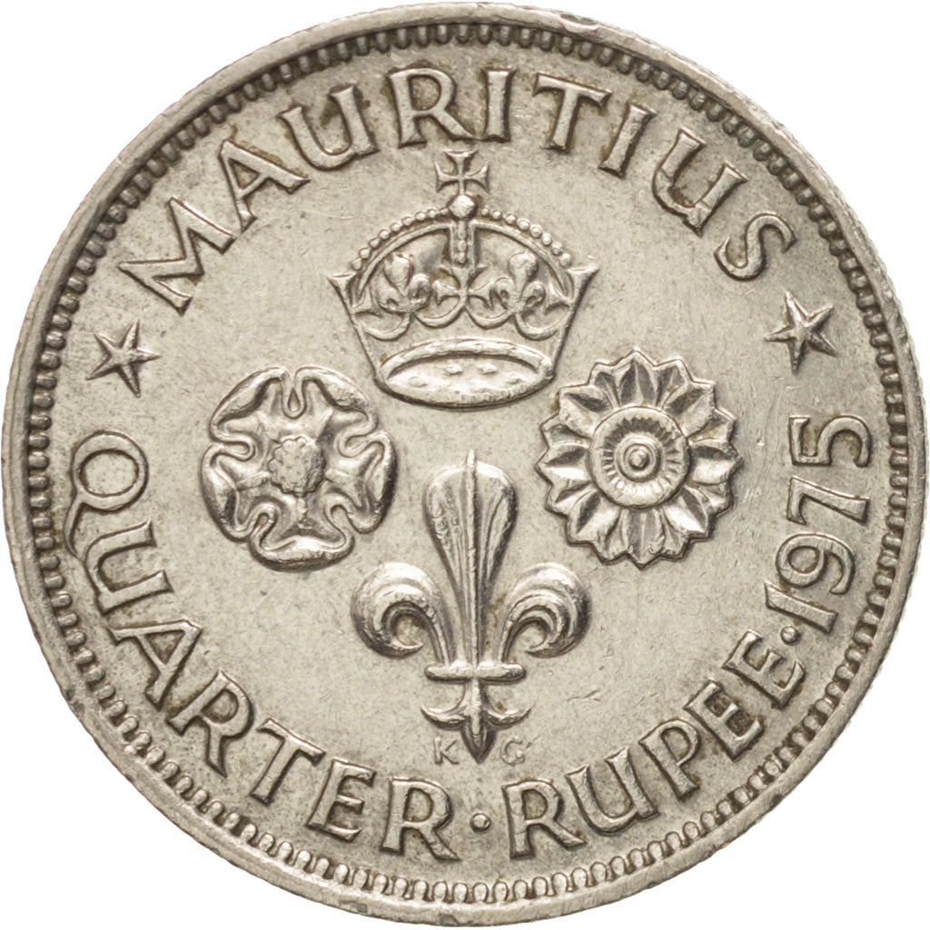 Monnaie, Mauritius, Elizabeth II, 1/4 Rupee, 1975, TTB+, Copper-nickel, KM:36