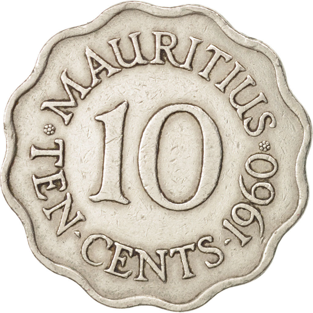 Mauritius, Elizabeth II, 10 Cents, 1960, EF(40-45), Copper-nickel, KM:33