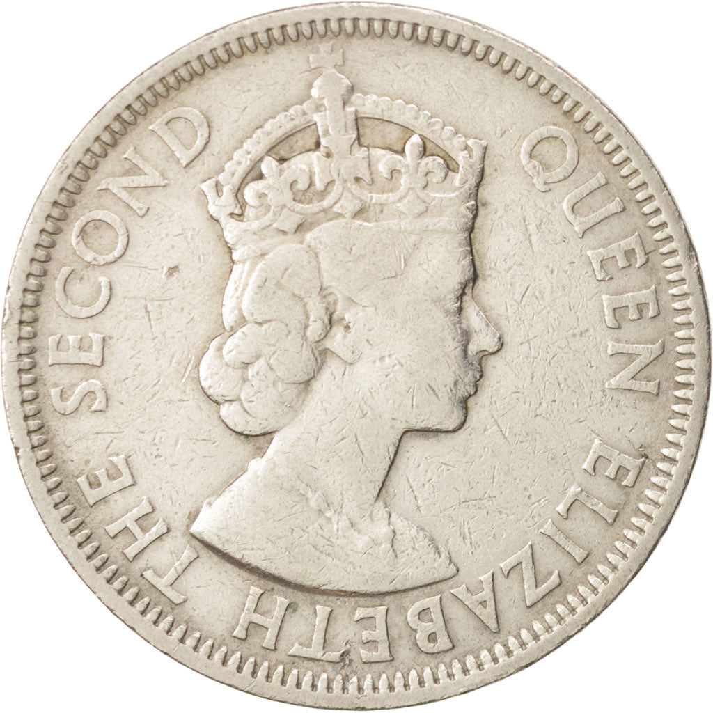 Moneta, Mauritius, Elizabeth II, Rupee, 1956, BB, Rame-nichel, KM:35.1