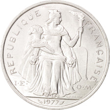 French Polynesia, 5 Francs, 1977, Paris, MS(60-62), Aluminum, KM:12