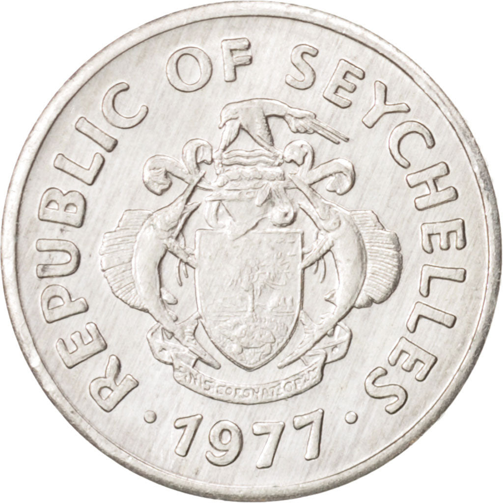 Seychelles, Cent, 1977, British Royal Mint, MS(63), Aluminum, KM:30