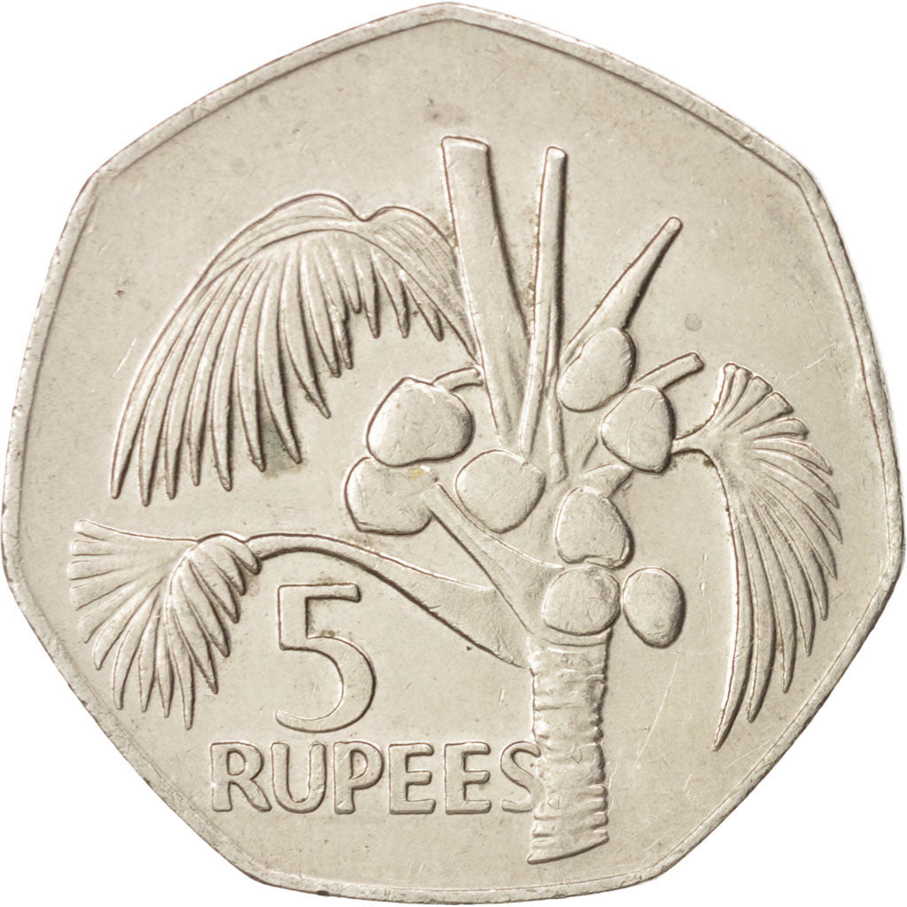 Seychelles, 5 Rupees, 1977, British Royal Mint, AU(50-53), Copper-nickel, KM:36