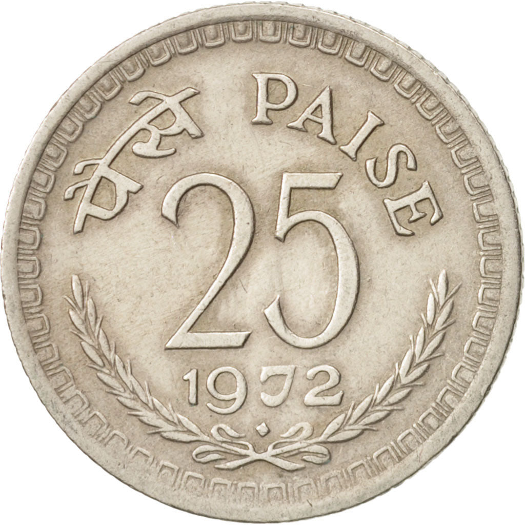 Moneta, REPUBBLICA DELL’INDIA, 25 Paise, 1972, BB, Rame-nichel, KM:49.1