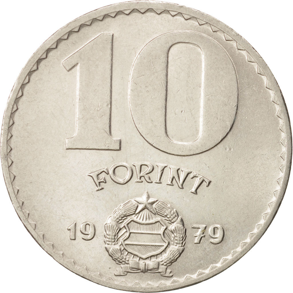 Coin, Hungary, 10 Forint, 1979, Budapest, AU(55-58), Nickel, KM:595