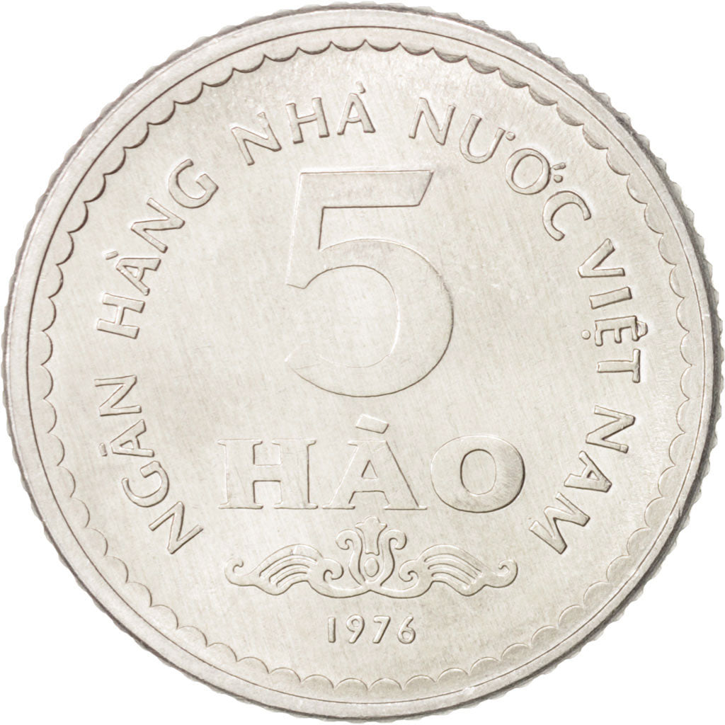 Monnaie, Viet Nam, SOCIALIST REPUBLIC, 5 Hao, 1976, SPL+, Aluminium, KM:13