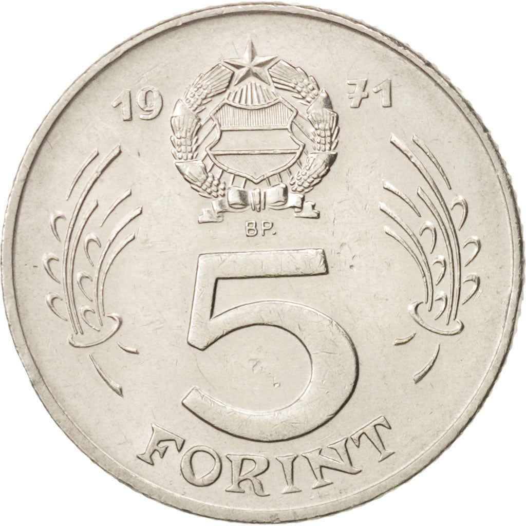 Coin, Hungary, 5 Forint, 1971, AU(50-53), Nickel, KM:594