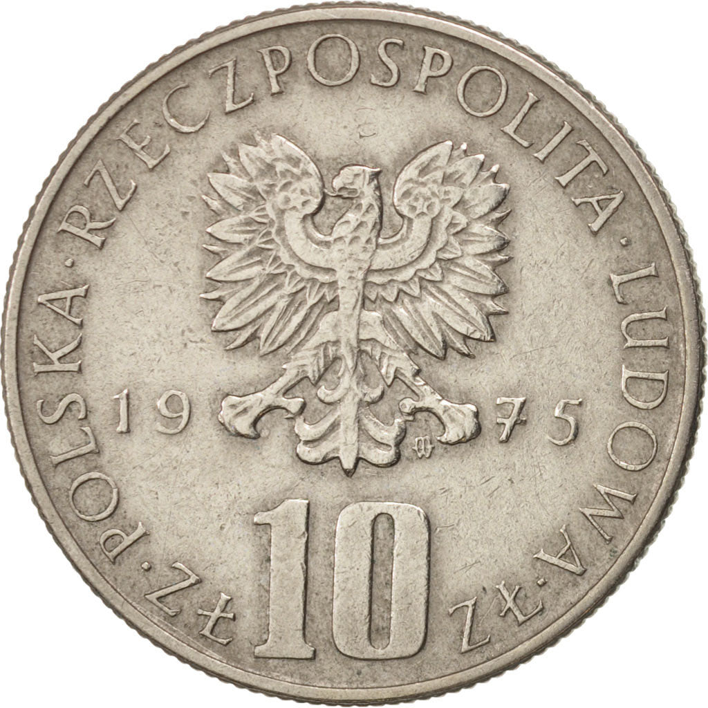 Münze, Polen, 10 Zlotych, 1975, Warsaw, SS+, Copper-nickel, KM:73